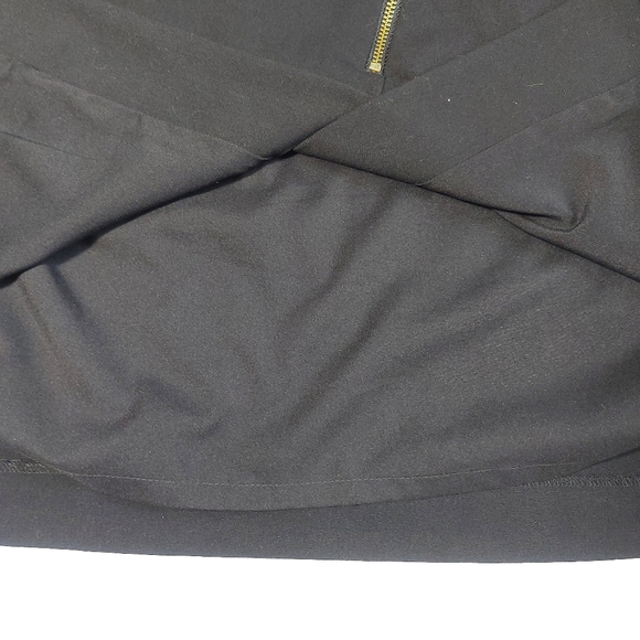 Vince Camuto Black Midi Skirt Gold Zipper, 8 - Picture 4 of 10